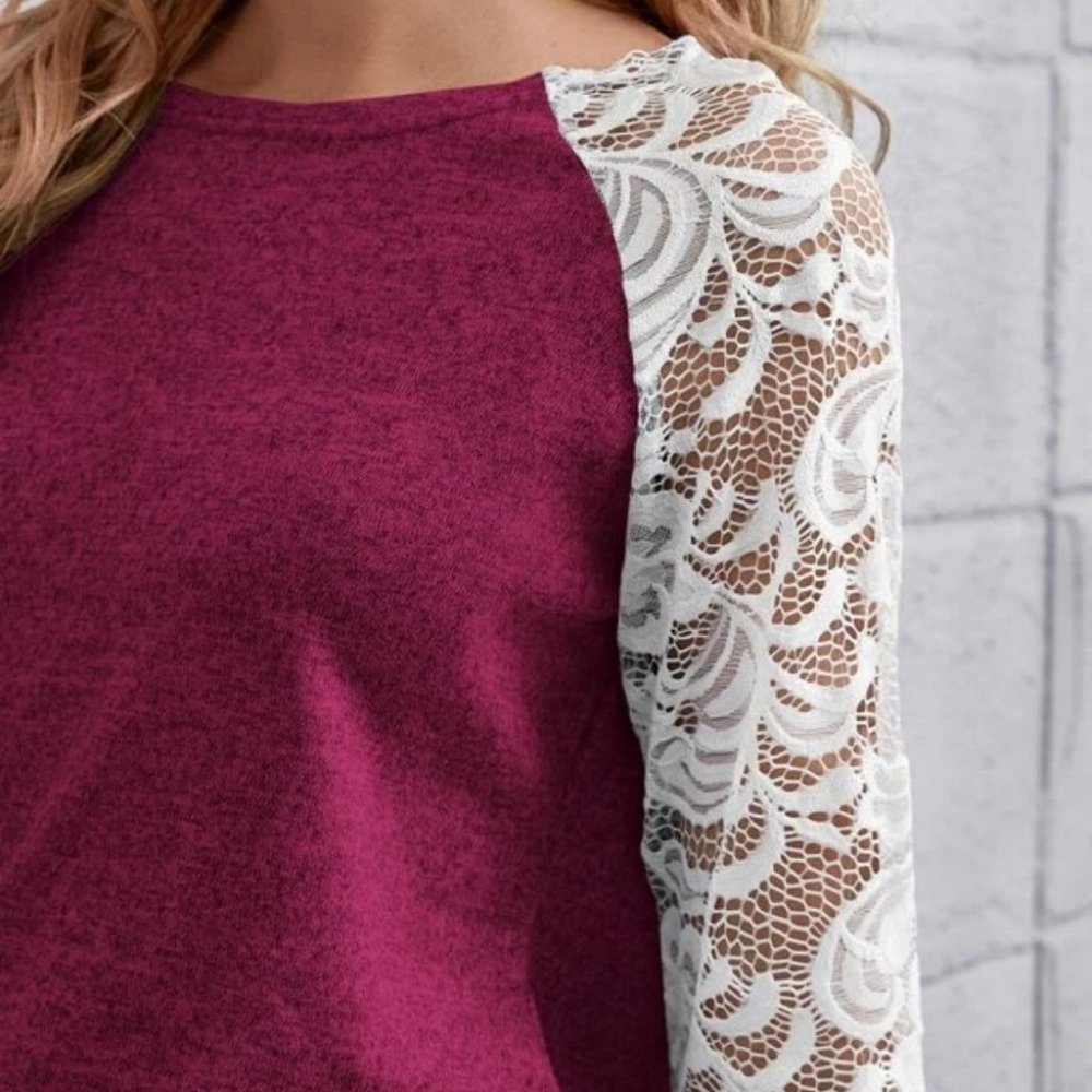 lace details Long sleeved Top - Picture 4 of 5